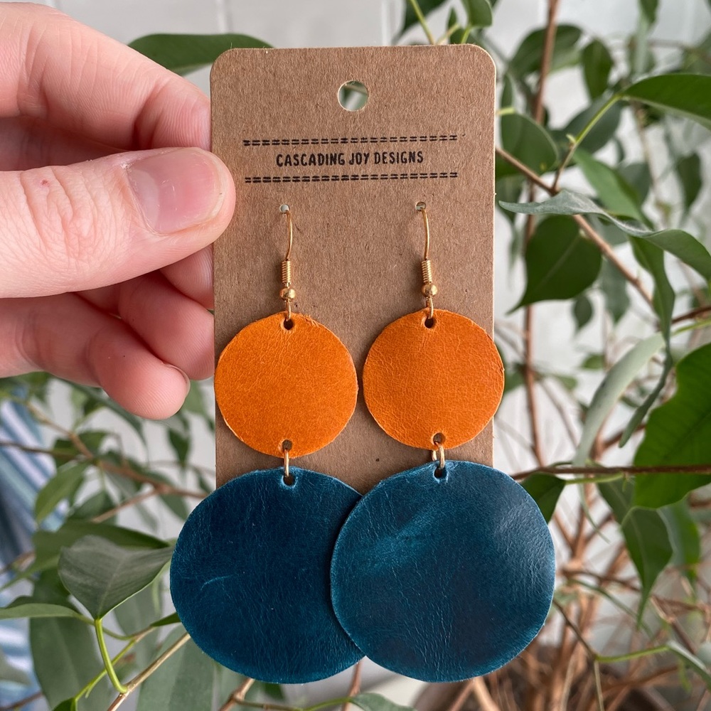 Handmade Genuine Leather Earrings
